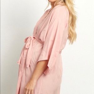 Pink lunch maternity/delivery/nursing robe